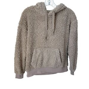 Love Tree Faux Fur Sherpa Cozy Sweater Hoodie Size Small
